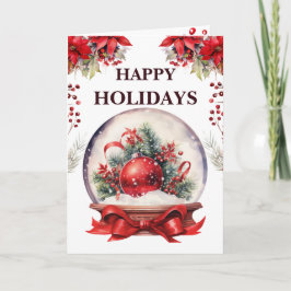 Red Snow Wereldbol Prettige feestdagen | Kerstmis  Bedankkaart