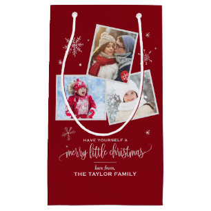 Red Snowflake   3 Fotokerstmis Klein Cadeauzakje