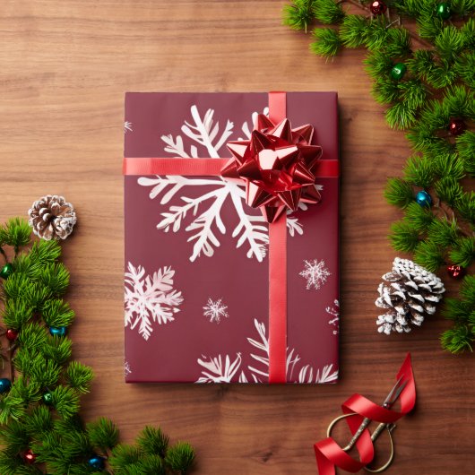 Red Snowflake Cadeaupapier (Feestdagen Geschenken)