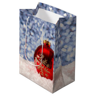 Red Snowflake Christmas Bauble Medium Cadeauzakje