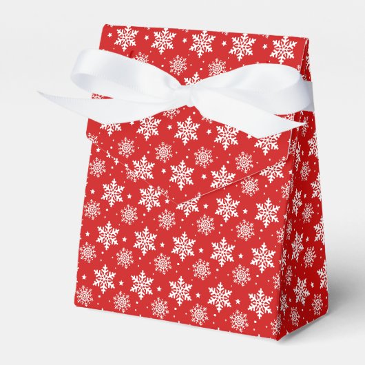 Red Snowflake Favor Box Bedankdoosjes (Voorkant Zijde)