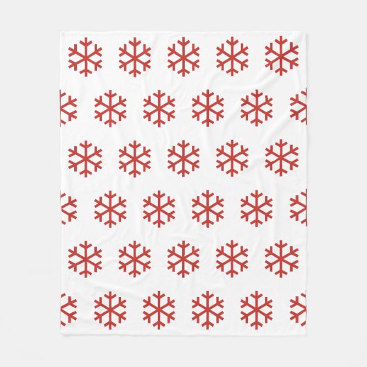 Red Snowflake Fleece Blanket (Voorkant)