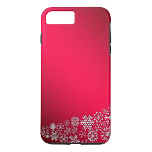 Red Snowflake Glitter Holiday iPhone 8 Plus / 7 Plus Hoesje