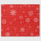 Red Snowflake Holiday Cadeaupapier (Vlak)