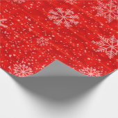 Red Snowflake Holiday Cadeaupapier (Hoek)