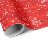 Red Snowflake Holiday Cadeaupapier (Rol Hoek)