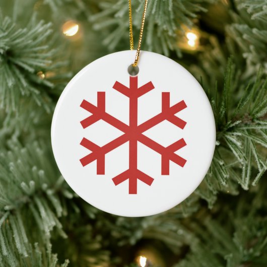 Red Snowflake Keramisch Ornament (Boom)
