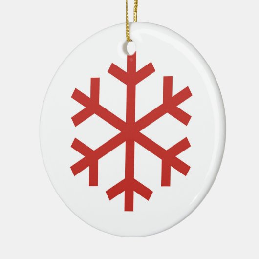 Red Snowflake Keramisch Ornament (Links)