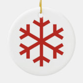 Red Snowflake Keramisch Ornament (Achterkant)