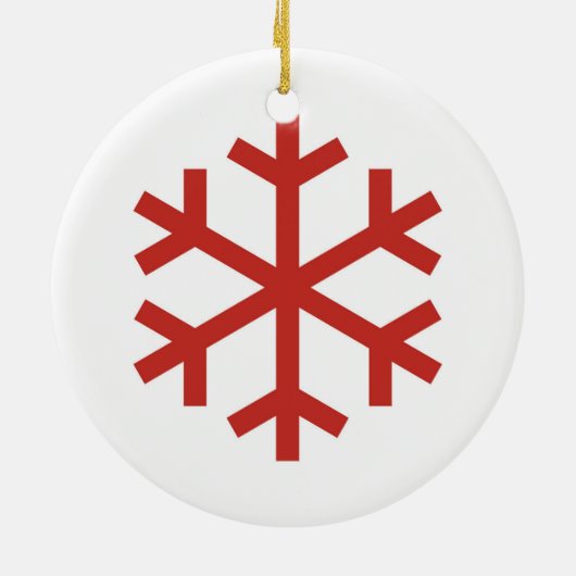 Red Snowflake Keramisch Ornament (Achterkant)