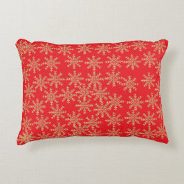 Red Snowflake kerst Accent Kussen