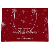 Red Snowflake kerst Large Cadeautasje (Voorkant)