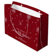 Red Snowflake kerst Large Cadeautasje (Achterkant Gekanteld)
