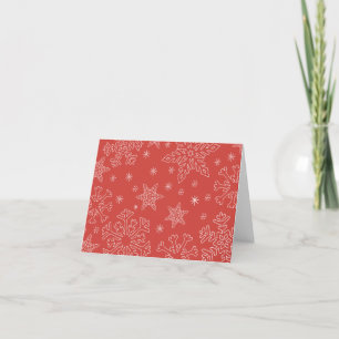 Red Snowflake Kerstmis BG Snowflake Boarder Clipa Bedankkaart