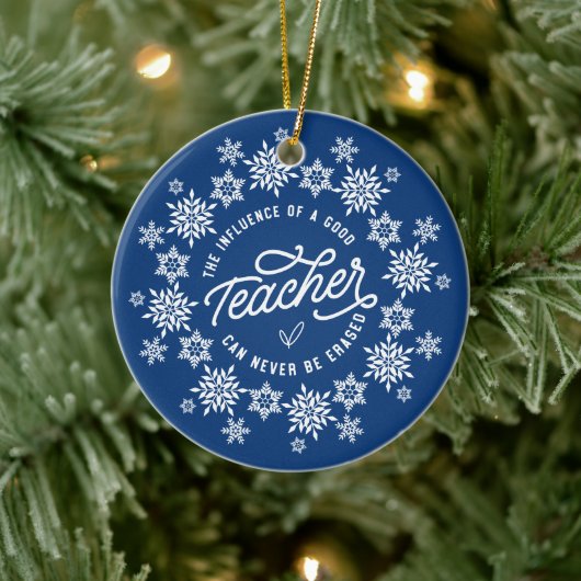 Red Snowflake leraar kerstversiering Keramisch Ornament (Boom)