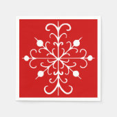 Red Snowflake Napkins Servetten (Voorkant)