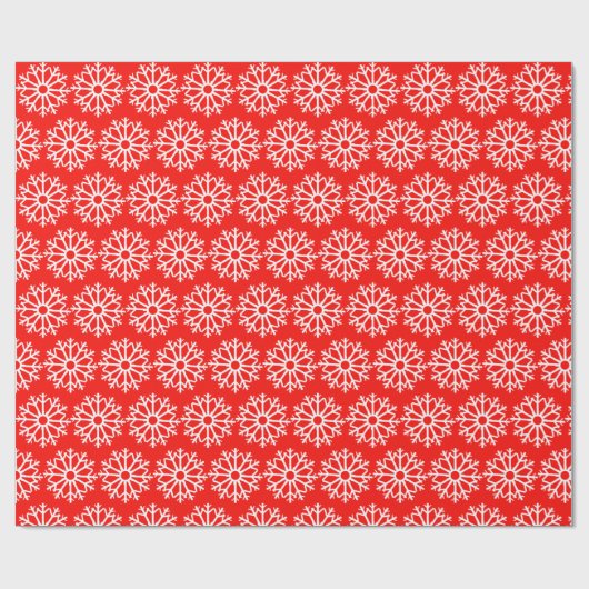 Red Snowflake Pattern Cadeaupapier (Vlak)