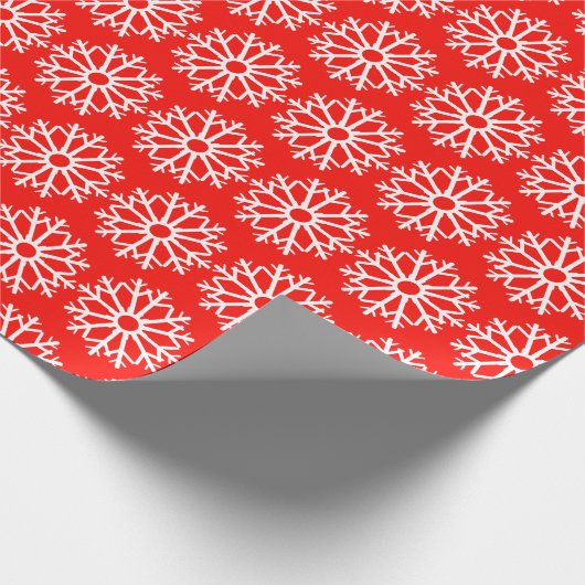 Red Snowflake Pattern Cadeaupapier (Hoek)