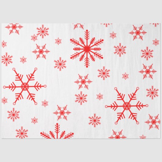 Red Snowflake Pattern Tissuepapier (Voorkant)