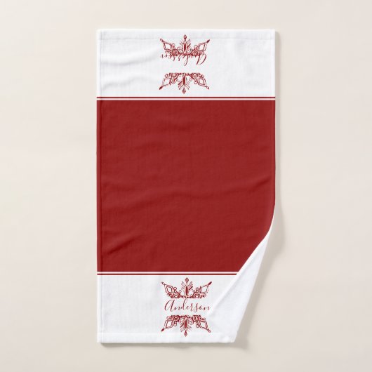 Red snowflake personalized  bath towel set bad handdoek (Handdoek)