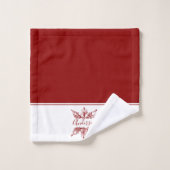 Red snowflake personalized  bath towel set bad handdoek (Wasdoekje)