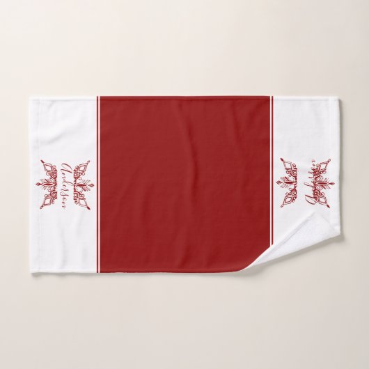 Red snowflake personalized  bath towel set bad handdoek (Handdoek)