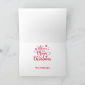 Red Snowflake Photo Croire carte de Noël (Intérieur)