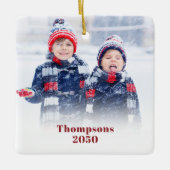 Red Snowflake Photo Custom Red Snowflake Keramisch Ornament (Voorkant)