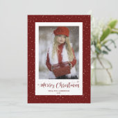 Red Snowflake Photo Joyeuses cartes de Noël (Debout devant)