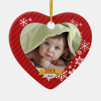 Red Snowflake Photo Ornament