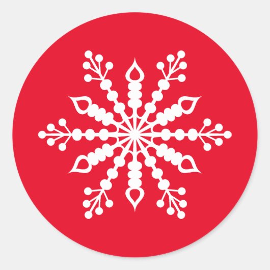 Red Snowflake Sticker (Voorkant)