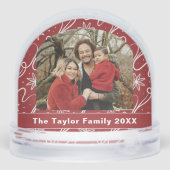 Red Snowflake Swirl Custom Family Photo (Arrière)