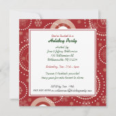 Red Snowflake Swirls Fête Invitations (Devant)