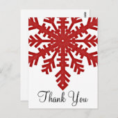 Red Snowflake Winter Season Dank u Briefkaarten (Voorkant / Achterkant)