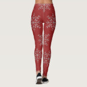 Red Snowflakes Christmas Sweater Knit Pattern Leggings (Achterkant)