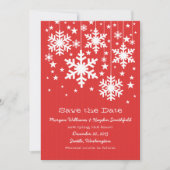 Red Snowflakes et Stars Save the Date Invitation (Devant)