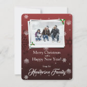 Red Snowflakes Flat Holiday Carte photo (Devant)