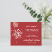 Red Snowflakes Flurries Holiday Moving Briefkaart (Staand voorkant)