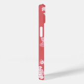Red Snowflakes iPhone 14 Barley There Coque (Verso / Droite)