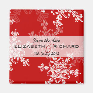 Red Snowflakes kerst Magnet Magneet