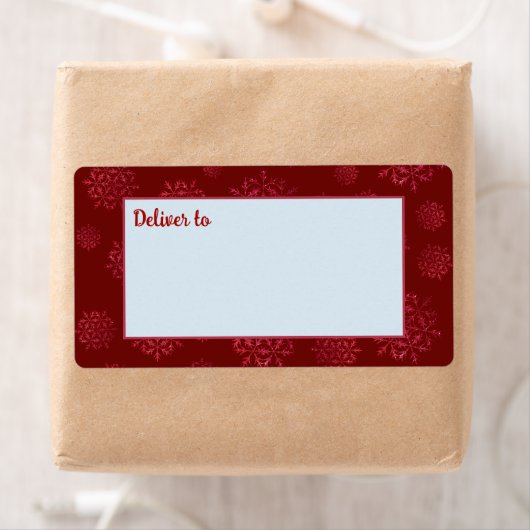 Red Snowflakes Livrer aux Étiquettes d'expédition (En situation)