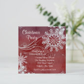 Red Snowflakes Noël Invitations (Debout devant)