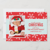 Red Snowflakes Patroonfeestkaarten Feestdagenkaart (Voorkant)