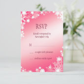 Red Snowflakes RSVP Kaartje (Staand voorkant)
