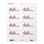 Red Snowflakes Tree Label (Full Sheet)