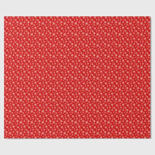 Red Snowflakes Winter Pattern Cadeaupapier (Vlak)