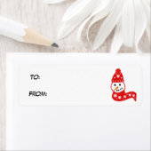 Red Snowman Gift Label Label (Insitu)