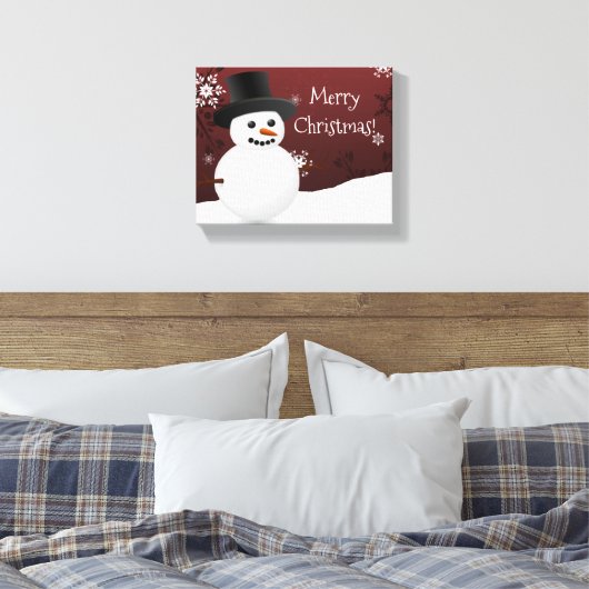 Red Snowman hiver Scène Noël toile Imprimer (Insitu(Chambre))