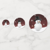 Red Snowman scène d'hiver Noël Confetti (Devant)
