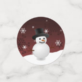 Red Snowman scène d'hiver Noël Confetti (Petit recto)